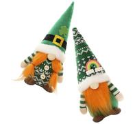 IMIKEYA Poupées Naines sans Visage pour Décoration de Bureau et Maison Saint-Patrick, Lot de 2 en Peluche Tricotée Légère, Esprit Festif et Design Adorable