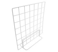 IMIKEYA Présentoir à Grille Métallique 35x35 Cm Blanc, Support de Grille Photographique Robuste en Métal, Affichage Vertical Polyvalent pour Bureau et Exposition Marché, Lot de 2 Base