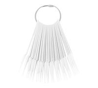 IMIKEYA Présentoir de Nuancier Ongles Blanc en Plastique Anneau Rond, Forme Éventail, 2 Sets de 40 Pièces pour Pratique Manucure sans Burrs