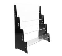 IMIKEYA Présentoir pour Cartes De Visite à Niveaux Support pour Cartes De Vœux Et Menus Acrylique Noir Présentoir De Bureau Et Flyers