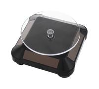 IMIKEYA Présentoir Rotatif Pour Bijoux à Plateau Tournant Motorisé Solaire, Style Moderne En Abs Noir, Support Électrique Autonome, Pour Exposition Et Boutique, Plateau Tournant 360°