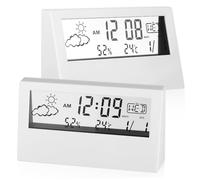 IMIKEYA Réveil Numérique Moderne Affichage Digital et Date en Plastique Blanc, Design Transparent Élégant pour Bureau ou Décoration Intérieure