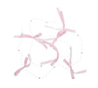 IMIKEYA Rideau de Porte Décoratif à Perles Pompons, Design Nœud Rose en Polyester et Plastique, Installation Facile pour Décoration de Vitrine