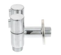 IMIKEYA Robinet D'angle Design Simple et Surface Lisse, pour Salle de Bain Double Commande en Cuivre Argenté Installation Pratique pour Machine à Laver et Toilette