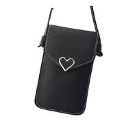 IMIKEYA Sacoche Téléphone Portable Vintage Transparente Forme de Cœur Pochette PU avec Bandoulière Ajustable pour Femmes et Adolescentes pour Shopping et Sorties