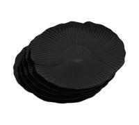 IMIKEYA Set de Assiettes Noires Incassables et Résistantes Déformation en Pp Lot de 5 Forme Pétale Élégante pour Banquets et Restaurants