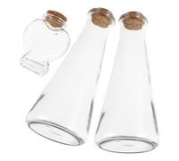 IMIKEYA Set de Bouteilles de en Verre Lot de 3 Bouchons en Liège pour Cérémonie de Sable Ornement Décoratif Chic Mariage ou Baptême Invité