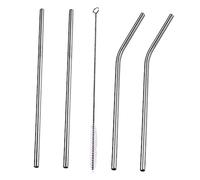 IMIKEYA Set de Pailles Réutilisables Acier Inoxydable et Incurvées avec Brosse de Nettoyage pour Boissons Froides Milk Tea et Jus