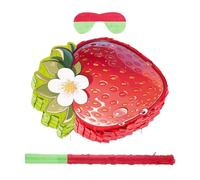 IMIKEYA Set Pinata Fraise Rouge Bâton et Bandeau Décoration Anniversaire Thème Fruits Jeu Interactif pour Garçon Fille Accessoires pour Fête Gourmande
