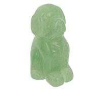 IMIKEYA Statue de Petit Chien en Pierre de Jade Verte, Accessoire Décoratif Solide et Élégant pour Aménagement de Scène TV ou Intérieur