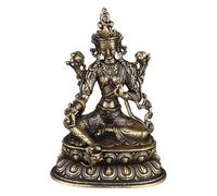 IMIKEYA Statue de Tara Verte : Mini Figurine Tara en Laiton Bodhisattva Figurine déesse de la Compassion et Sculpture Petit Bouddha Statue Bouddha pour la décoration intérieure Collection