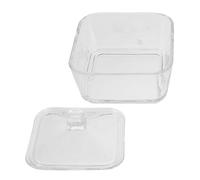 IMIKEYA Sucrier Carré en Verre Transparent avec Couvercle, Récipient Hermétique pour Cubes de Sucre, Bocal Décoratif pour Café et Bureau, 1 Pièce, Conservation Fraîcheur et Usage