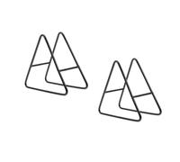 IMIKEYA Support De Dessous De Verre en Métal Noir - Support Triangulaire Et Carré pour Dessous De Verre en Fer - Élégant Et Pratique pour Votre Table