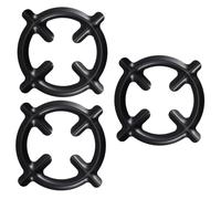 IMIKEYA Support de Poêle en Fer Noir 3 Pièces, Anneaux Réducteurs de Gaz sans Bavures, Finition Soignée pour Réchaud à Gaz et Plaque de Cuisson