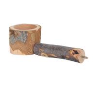IMIKEYA Support pour Perroquets en Bois Bol d'alimentation, Jouet Créatif Naturel pour Oiseaux, pour Détente et Divertissement des Oiseaux de Compagnie