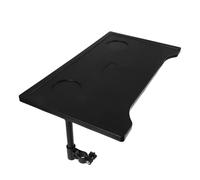 IMIKEYA Table Pliante en Plastique pour Fauteuil Roulant Noir avec Surface de Repas Confortable et Porte-gobelet, Adaptée pour Repas en Intérieur et Extérieur