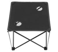 IMIKEYA Table Pliante Noire pour Camping avec Cadre Robuste et Stabilité Renforcée, Deux Porte-gobelets Intégrés, pour Activités de Plein Air et Pique-niques