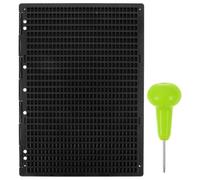 IMIKEYA Tablette Braille Réutilisable en Plastique 27 Lignes 30 Cases avec Stylet pour Personnes Aveugles, Kit D'écriture Braille Éducatif Portable pour Apprentissage et Communication