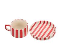 IMIKEYA Tasse à Café Céramique Anse et Soucoupe Créative pour Latte Thé et Jus Coffret Présent