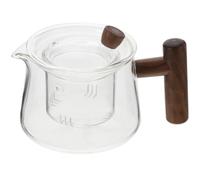 IMIKEYA Théière en Verre Domestique Poignée en Bois Confortable Infuseur 500ml Capacité Petite pour Usage Quotidien à Domicile