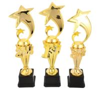 IMIKEYA Trophées de récompense en Plastique, Lot de 3 pièces, Coupe dorée pour et fêtes, Prix pour la 1re, et Place, Enfants et passionnés de Sport