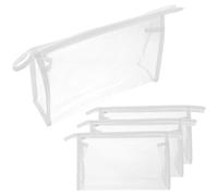 IMIKEYA Trousse de Toilette en PVC 4pcs Fermeture Éclair Robuste, Paquet de Maquillage Portable et Léger, pour Voyage et Rangement Facile
