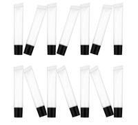 IMIKEYA Tube Souple de Gloss à Lèvres Transparent 15 Ml 50 Pièces Bouchon Noir Plat pour Femme Voyage Cosmétique Recharge DIY