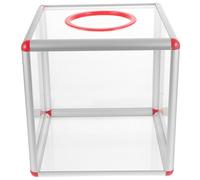 IMIKEYA Urne des Bulletins de Vote Multifonction et en Acrylique Transparent 25cm Alliage D'aluminium, Boîte à Dons Cubique pour Mariage Organisation de Tombola