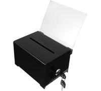 IMIKEYA Urne Publique en Acrylique Noire avec Serrure, Boîte à Réclamations et Dons au Design Simple, Parfaite pour Événements et Espaces Publics