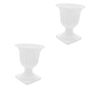 IMIKEYA Vase Grec Romain en Céramique Blanche - Urne Classique pour Plantes D'Extérieur Et D'Intérieur - Jardinière Vintage Élégante Décoration De Porche Et Jardin Support De Fleur Durable