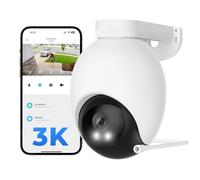 IMILAB 3K 5MP Caméra de Surveillance Extérieure Filiaire, WiFi 2,4 GHz, Caméra Sécurité 360° avec Détection Personne & Véhicule, Étanche, Enregistrement Continu 24/7, sans Abonnement(EC6)