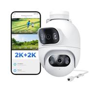IMILAB 4K (3MP+3MP) Caméra Surveillance Extérieure Filaire, Double Objectif WiFi Camera Exterieur 360° Rotation, Work w/Xiaomi Home App, Vision Nocturne, Audio Bidirectionnel-EC6 Dual 2K+2K