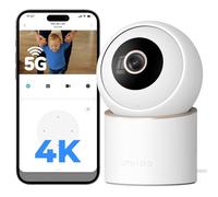 IMILAB 4K 8MP Camera Interieur, Caméra Surveillance WiFi Intérieur 360° pour Maison/Animal/Bébé, Compatible w/Xiaomi Home App,5G/2.4G WiFi 6, Audio 2-Voies, Suivi Animal/Person, sans Abonnement(C40)