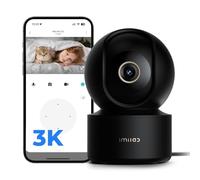IMILAB C22 Cámara de Interior - 3K UHD WiFi 6 Cámara avec PTZ 360°, caméra bébé/Animaux domestiques, Vision Nocturne, Audio bidirectionnel, détection AI, Stockage Local et Cloud 24h/24, 7j/7, Filaire