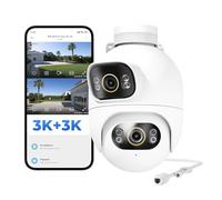 IMILAB EC6 Dual 3K+3K WiFi Camera : Double Objectif pour sécurité Maison, extérieure PTZ 360° Surveillance, 24/7 Enregistrement, lumière Motion-activée, Vision Nocturne en Couleur