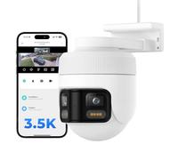 IMILAB EC6 Panorama 3,5K Caméra Extérieure WiFi Spotlight : Caméra Sécurité Double Objectif 180° Panorama, Rotation 344°, 6MP HD, Détection Mouvement, Vision Nocturne Couleur, Alexa & Google Assistant