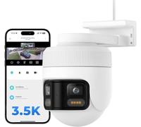 IMILAB EC6 Panorama 3,5K Caméra Extérieure WiFi Spotlight : Caméra Sécurité Double Objectif 180° Panorama, Rotation 344°, 6MP HD, Détection Mouvement, Vision Nocturne Couleur, Alexa & Google Assistant