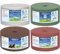imima Lick-Bar Premium Set 4 x 3 kg avec HerbalBlock, PROBIOTIC, MultiVitamin BRONCHIAL, PREMIUMBLOCK Set 4 x 3 kg - Pierres à lécher pour Chevaux, Moutons, chèvres, gibier et bétail