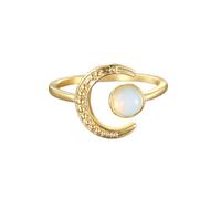 IMINI Bague d'éternité fine en forme de croissant de lune, opale et soleil, pour femmes, filles, adolescentes, délicates, minimalistes, empilables, réglables et extensibles, pour meilleure amie,