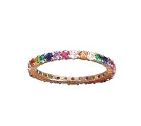 IMINI Bague empilable colorée en oxyde de zirconium pour femmes et filles - Bague de phalange empilable en cristal avec strass - Bague de fiançailles éternité - Plaqué or rose, Métal