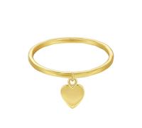 IMINI Bague Pendentif En Argent 925 - Anneau Fin Empilable Avec Charm Et Cristaux Synthétiques, Style Minimaliste Élégant - Cadeau Femme Ou Fille Pour Saint-Valentin, Noël Ou Anniversaire (Coeur)