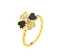 IMINI Bagues tournantes en forme de trèfle à quatre feuilles pour femmes et filles en oxyde de zirconium en forme de cœur et de fleur - Rotation libre - Inspirations - Soulagement du stress - Bague