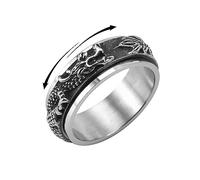 IMINI Bracelet Fidget Dragon, rotatif, en acier inoxydable, punk, animal cool, anxiété, réduction du stress, libre rotation, bague de biker, bracelet de promesse pour hommes, garçons, femmes