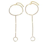 IMINI Chaîne de cheville réglable en cristal CZ pour femmes filles bijoux pieds nus strass étincelants chaîne de pied pour mariage plage fête d'été, M, Métal, Oxyde de zirconium