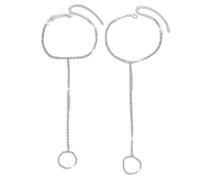 IMINI Chaîne de cheville réglable en cristal CZ pour femmes filles bijoux pieds nus strass étincelants chaîne de pied pour mariage plage fête d'été, M, Métal, Oxyde de zirconium
