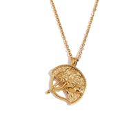 IMINI Collier avec pendentif ange cupidon en acier inoxydable plaqué or 18 carats gardien aile arc flèche colliers à chaîne réglables mignons bijoux cadeaux pour femmes, Piccolo, Acier inoxydable,