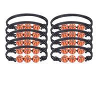 IMINI Lot de 10 bracelets de basket-ball pour hommes, garçons et filles, bracelet tressé léger, simple, classique, chaîne réglable, breloque minimaliste, bijoux de sport, cadeaux pour fille, fils,