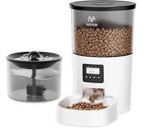 IMIPAW Distributeur Croquettes Chat Automatique et Fontaine à Eau, Distributeur Croquettes Chien Sèche Programmable, 1-6 Repas par Jour, Fontaines a Eau pour Chats avec Filtre, Petits Animaux