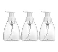 Imirootree Lot de 3 distributeurs de savon moussant vides rechargeables en plastique transparent de 250 ml pour les mains, parfaits pour les éviers de cuisine et de salle de bain