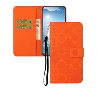 IMIRST Coque Compatible avec iPhone 17 Pro, PU Etui Housse en Cuir Portefeuille de Protection Fonction Stand Video Porte Carte Credit Ticket Flip Case Étui pour iPhone 17 Pro, XC3 Orange